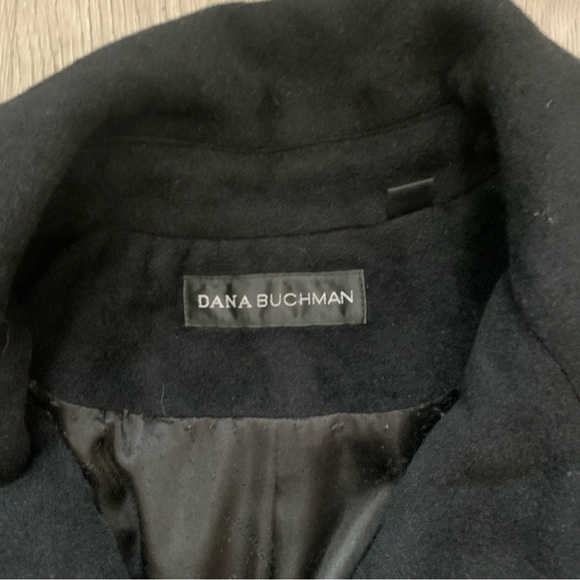 Dana Buchman Angora & Wool Coat Women’s Size 12 Black  Button Closure - Picture 5 of 10